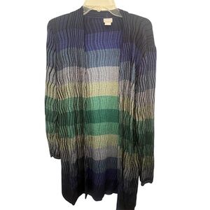 Ombre Striped Cardigan PLUS Matching Tank Top-Size Large (Chico’s size 2)